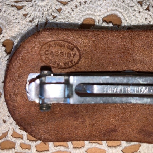 Genuine Leather Western Style Hair Barette-NEW! - Picture 5 of 16